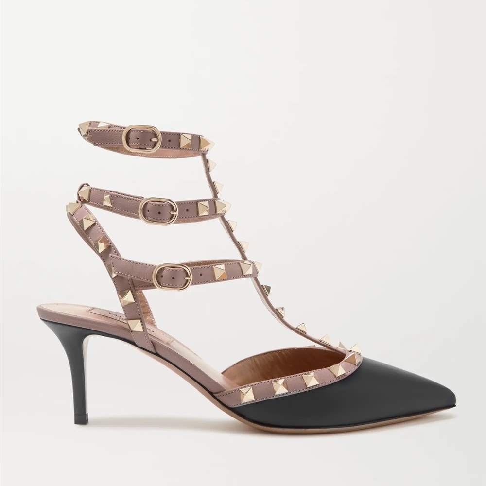 Valentino Garavani Rockstud 65 Two-Tone Leather Pumps Size 36